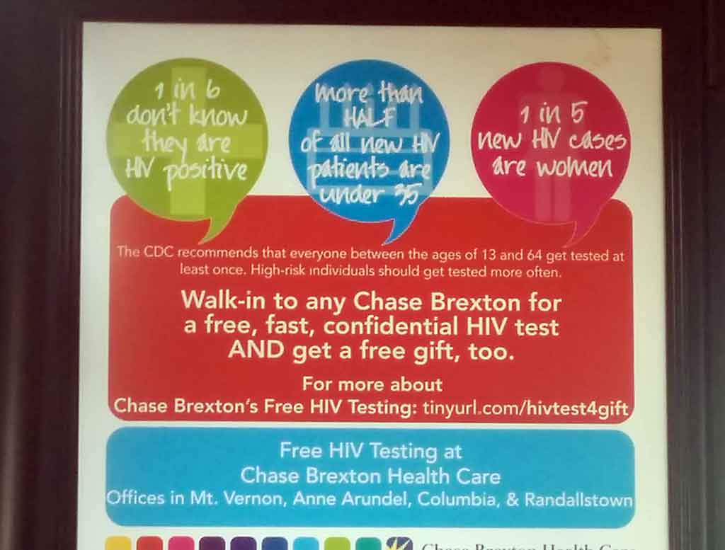 sign with bad writing skills to advertise HIV testing for free