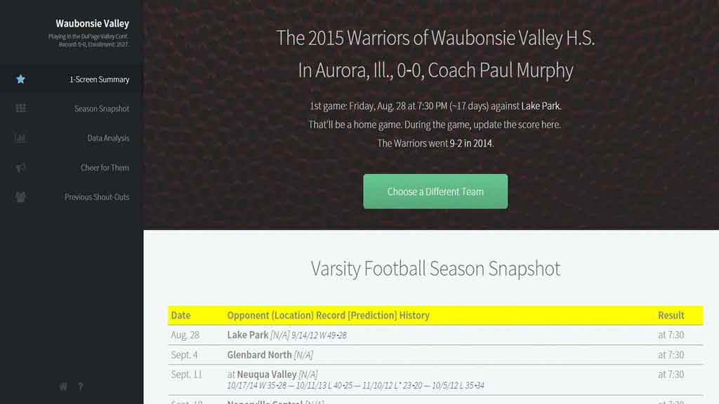 We announce the opening of IL football coverage