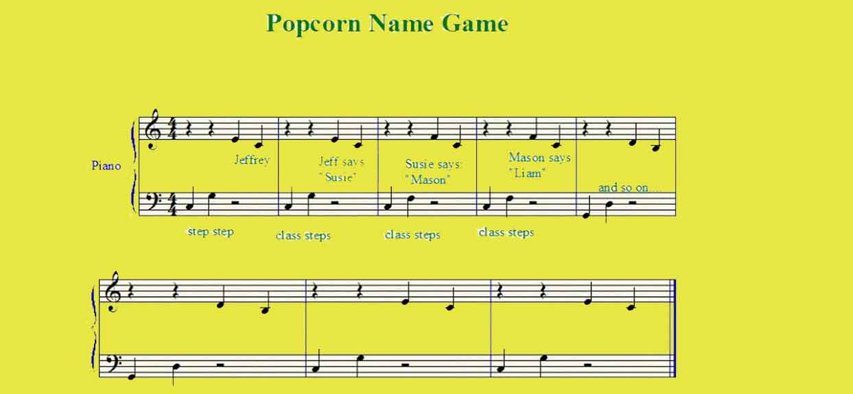 A music game to learn student names
