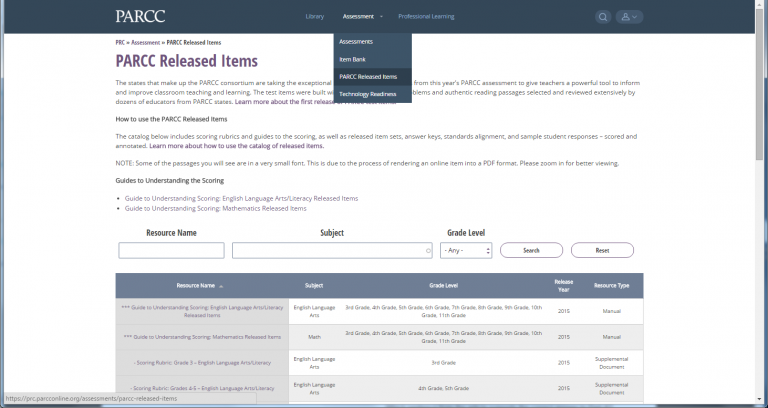 PARCC shows how to use released test questions