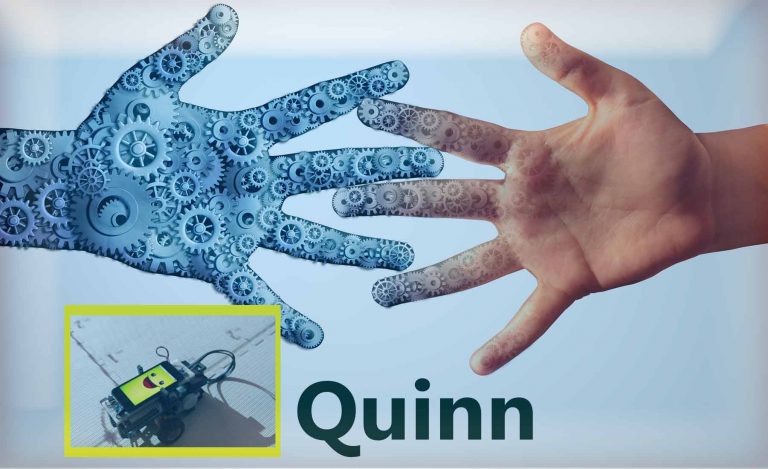 Quinn the robot teaches geometry in groups