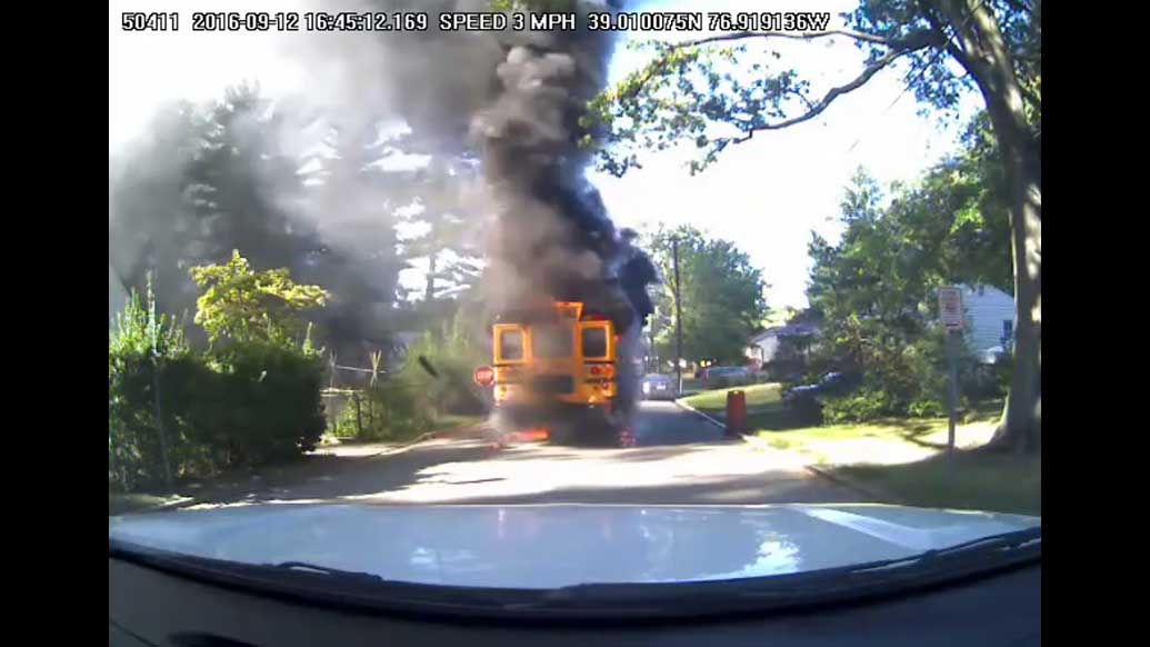 School bus fire in Md., accident in IL
