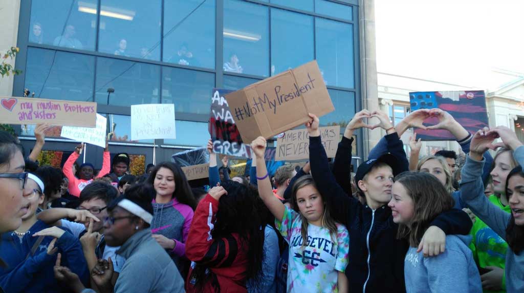 Calif. students walk out in protest over Trump