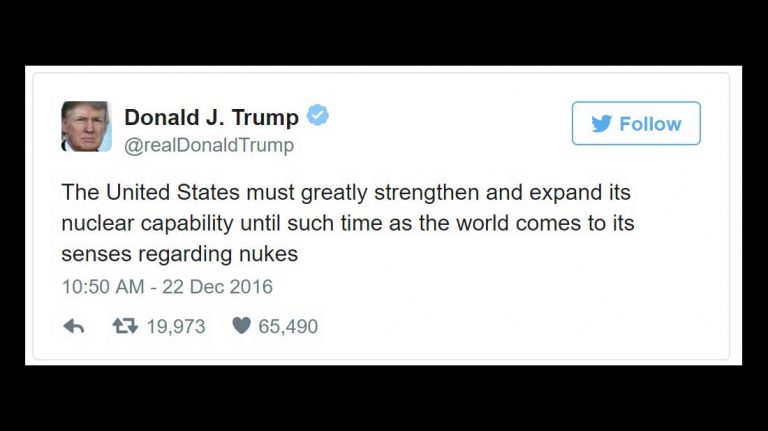 The president-elect rattles our nuclear saber