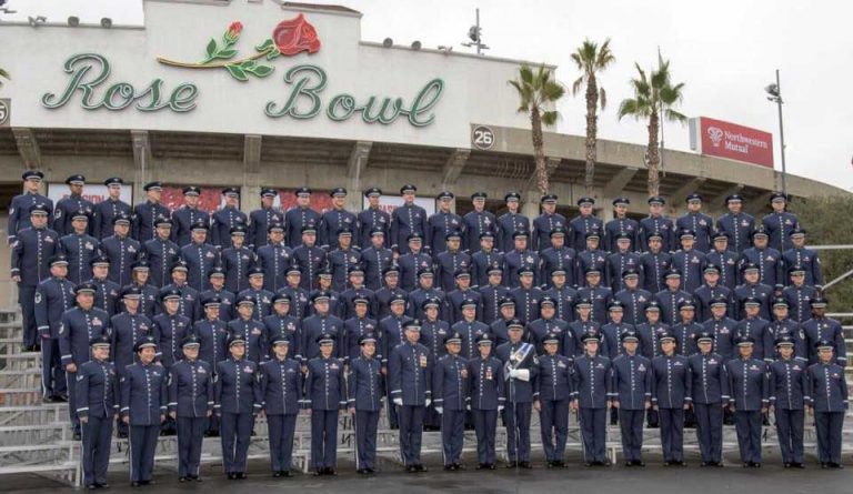Marching bands spark the 128th Rose Parade