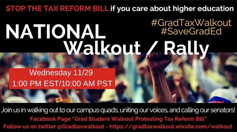 #GradTaxWalkout planned for noon today