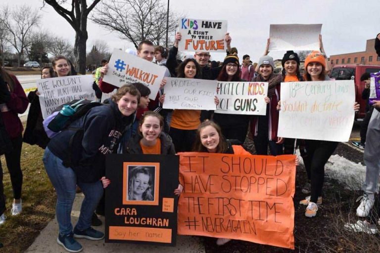 Students walk out in protest over gun laws