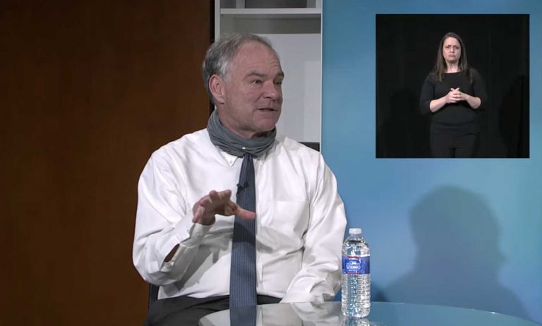 Tim Kaine talks to Fairfax Co. seniors