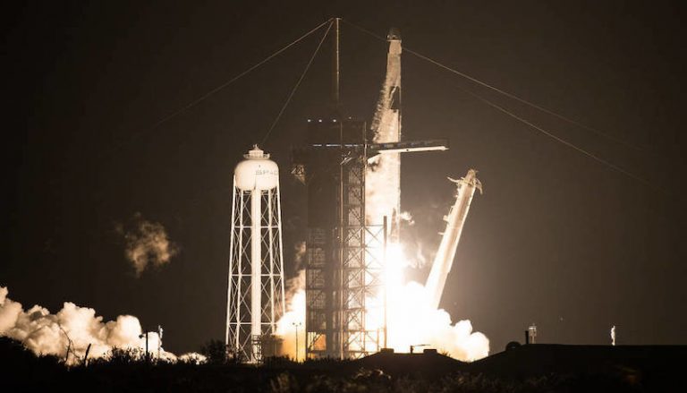 NASA sends crew to I.S.S. on SpaceX rocket
