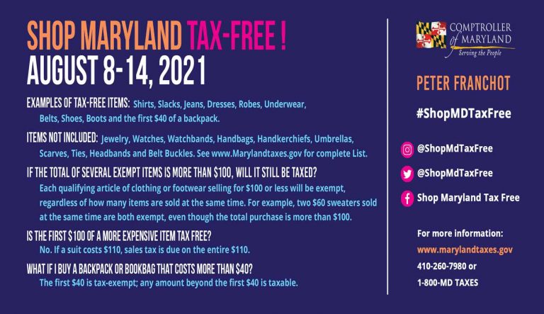 In Md., it’s tax-free week for back-to-school