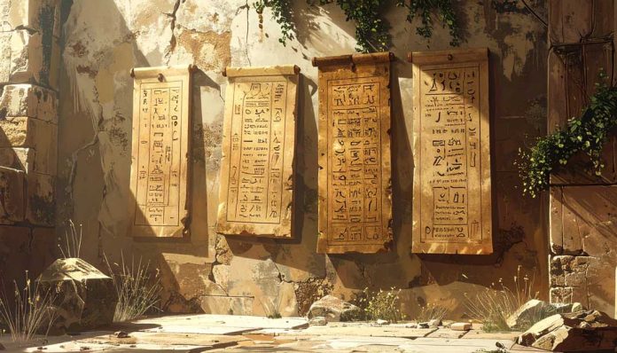 several-posters-on-stone-wall